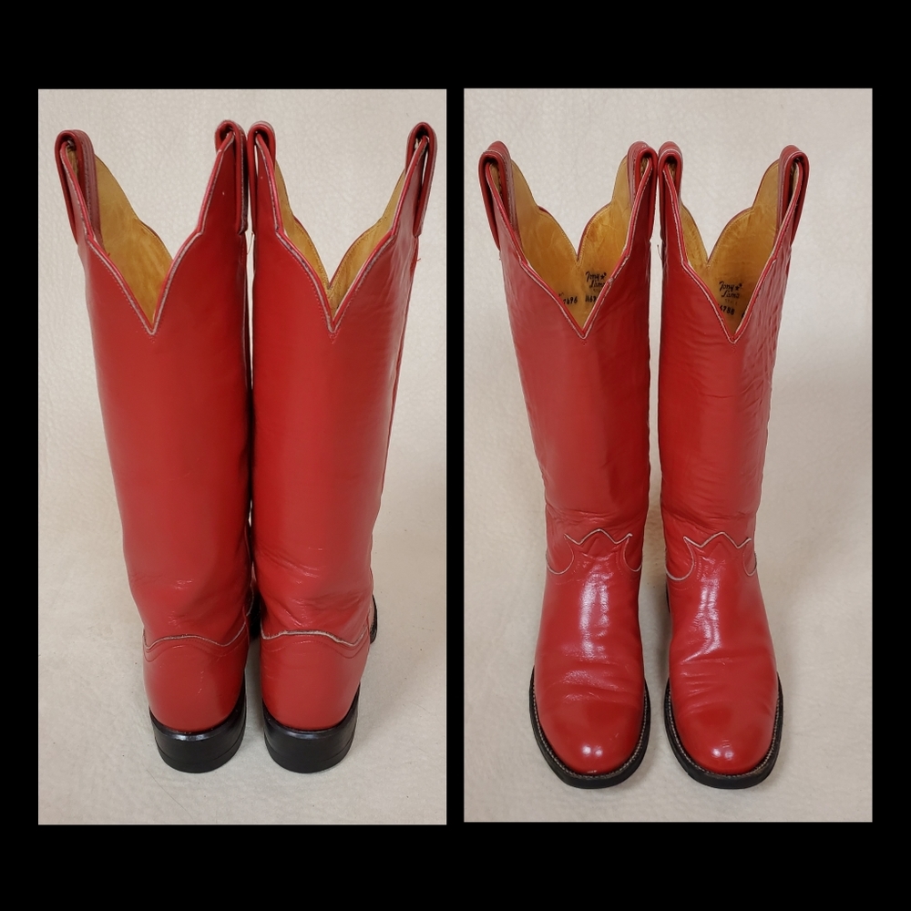 SOLD Vtg red Tony Lama ropers - Picture 3 of 8
